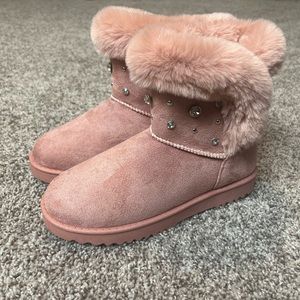 Pink Rhinestone Boots